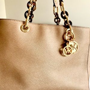 MK Purse with gold link and tortoise shell ID